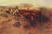 Charles M Russell The Buffalo hunt Spain oil painting artist